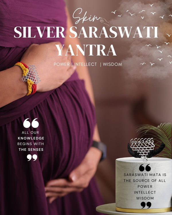 Silver saraswati yantra