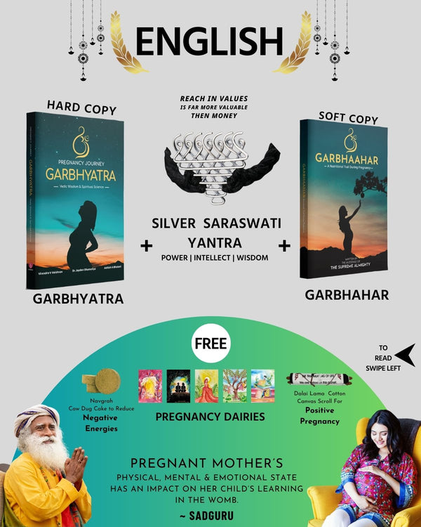 Garbhyatra | Garbhahar |  Silver  Saraswati Yantra (Highest selling Combo in ENGLISH)